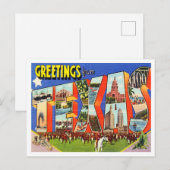Greetings uit Texas Vintage Travel Briefkaart (Voorkant / Achterkant)