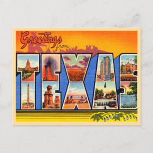 Greetings uit Texas Vintage Travel Briefkaart