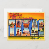 Greetings uit Texas Vintage Travel Briefkaart (Voorkant / Achterkant)