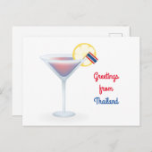 Greetings uit Thailand Cocktail Holiday Briefkaart (Voorkant / Achterkant)