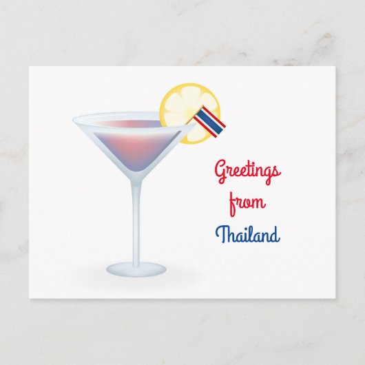 Greetings uit Thailand Cocktail Holiday Briefkaart (Voorkant)