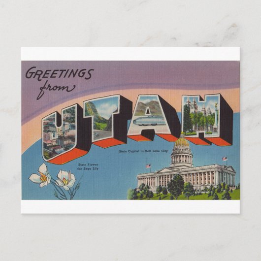 Greetings uit Utah Briefkaart (Voorkant)