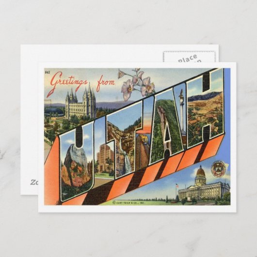 Greetings uit Utah Briefkaart (Voorkant / Achterkant)
