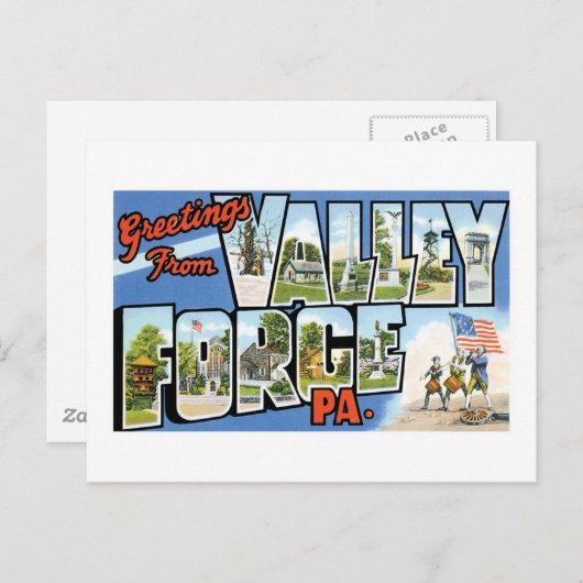 Greetings uit Valley Forge, PA Briefkaart (Voorkant / Achterkant)