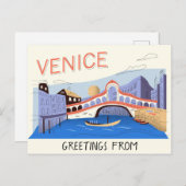 Greetings uit Venetië Briefkaart (Voorkant / Achterkant)