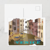 Greetings uit Venetië Italië Briefkaart (Voorkant / Achterkant)