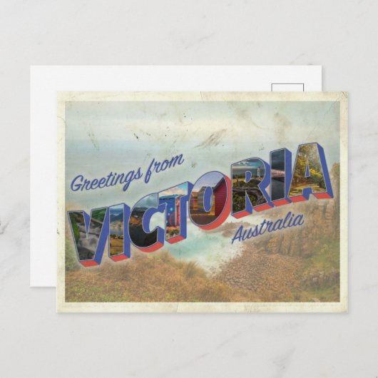 Greetings uit Victoria Australia Briefkaart (Voorkant / Achterkant)