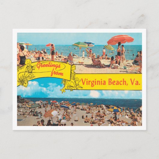 Greetings uit Virginia Beach, Virginia Travel Briefkaart (Voorkant)