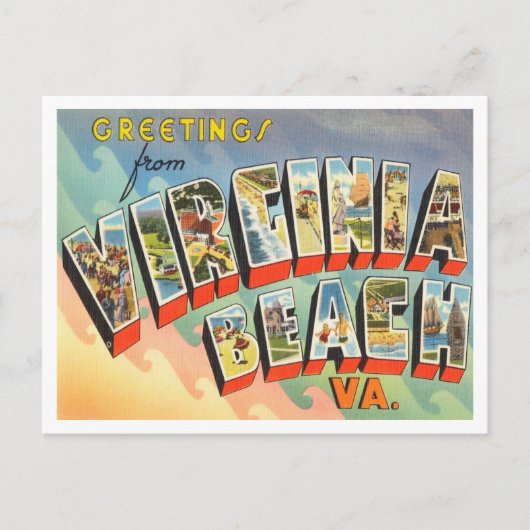 Greetings uit Virginia Beach, Virginia Travel Briefkaart (Voorkant)
