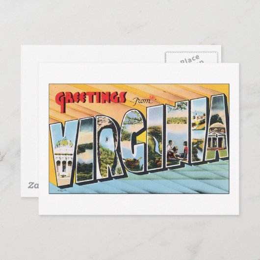 Greetings uit Virginia Briefkaart (Voorkant / Achterkant)