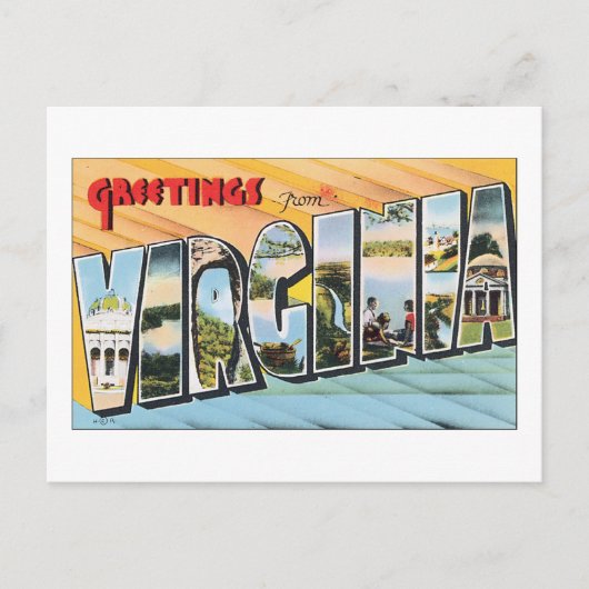 Greetings uit Virginia Briefkaart (Voorkant)