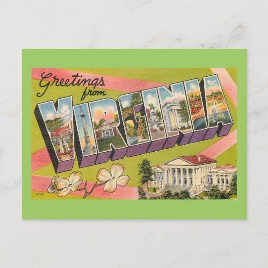Greetings uit Virginia Briefkaart (Voorkant)
