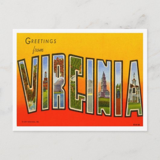 Greetings uit Virginia Briefkaart (Voorkant)