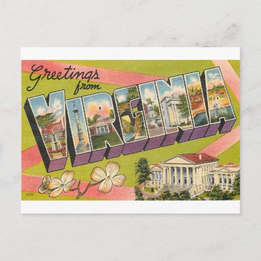 Greetings uit Virginia Briefkaart (Voorkant)