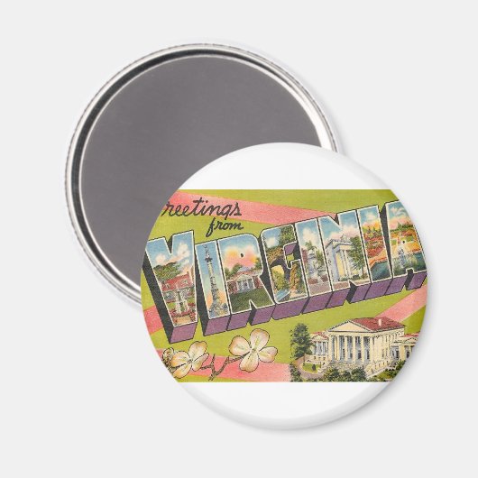 Greetings uit Virginia Magneet (Voorkant / Achterkant)