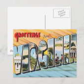 Greetings uit Virginia VA USA Briefkaart (Voorkant / Achterkant)