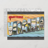 Greetings uit Virginia, Vintage Briefkaart (Voorkant / Achterkant)