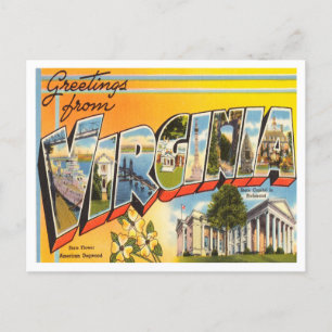 Greetings uit Virginia Vintage Travel Briefkaart