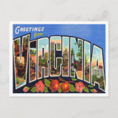 Greetings uit Virginia Vintage Travel Briefkaart (Voorkant)