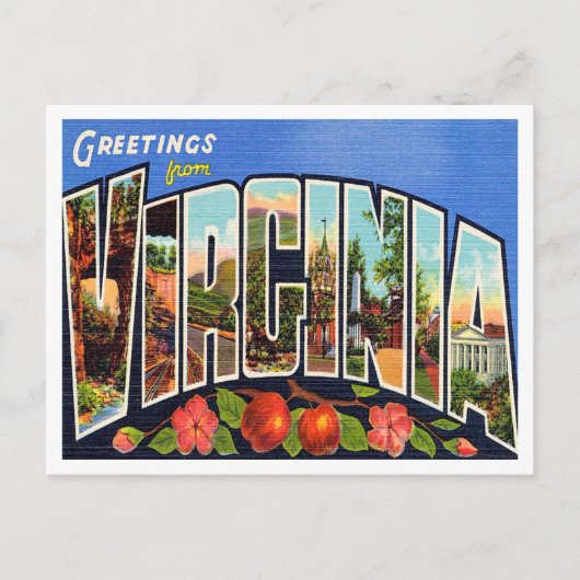 Greetings uit Virginia Vintage Travel Briefkaart (Voorkant)