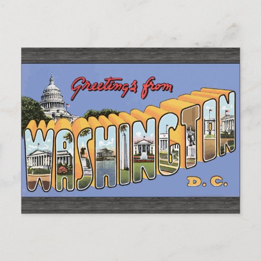 Greetings uit Washington D.C., Briefkaart (Voorkant)