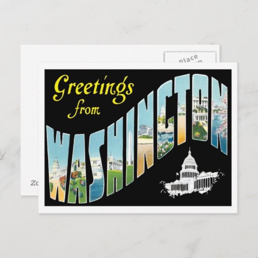 Greetings uit Washington D.C. Briefkaart (Voorkant / Achterkant)