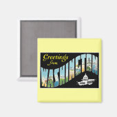 Greetings uit Washington D.C.! Post Kaart Magneet (Voorkant / Achterkant)