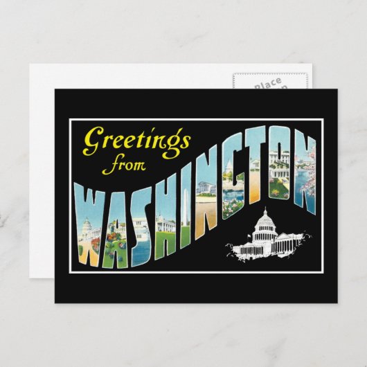 Greetings uit Washington D.C.!   postkaart (Voorkant / Achterkant)