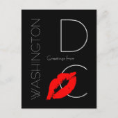 Greetings uit Washington D.C. Red Lipstick Kiss Briefkaart (Voorkant)