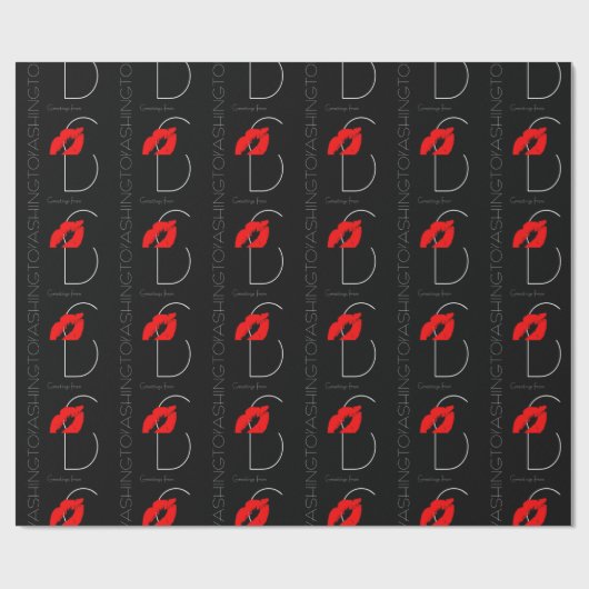 Greetings uit Washington D.C. Red Lipstick Kiss Cadeaupapier (Vlak)