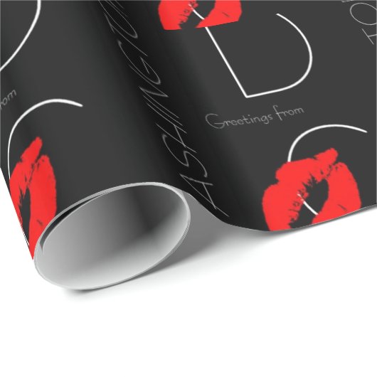 Greetings uit Washington D.C. Red Lipstick Kiss Cadeaupapier (Rol Hoek)