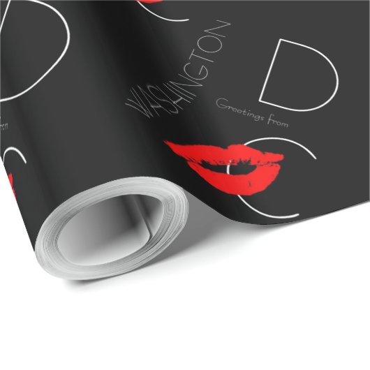 Greetings uit Washington D.C. Red Lipstick Kiss Cadeaupapier (Rol Hoek)