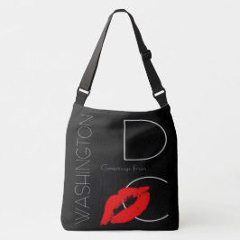 Greetings uit Washington D.C. Red Lipstick Kiss Crossbody Tas