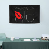 Greetings uit Washington D.C. Red Lipstick Kiss Spandoek (Beurs)