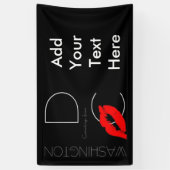 Greetings uit Washington D.C. Red Lipstick Kiss Spandoek (Verticaal)