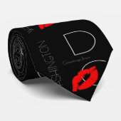 Greetings uit Washington D.C. Red Lipstick Kiss Stropdas (Opgerold)