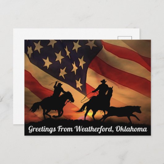 Greetings uit Weatherford, Briefkaart Oklahoma (Voorkant / Achterkant)