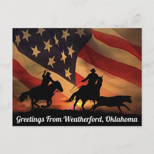 Greetings uit Weatherford, Briefkaart Oklahoma (Voorkant)
