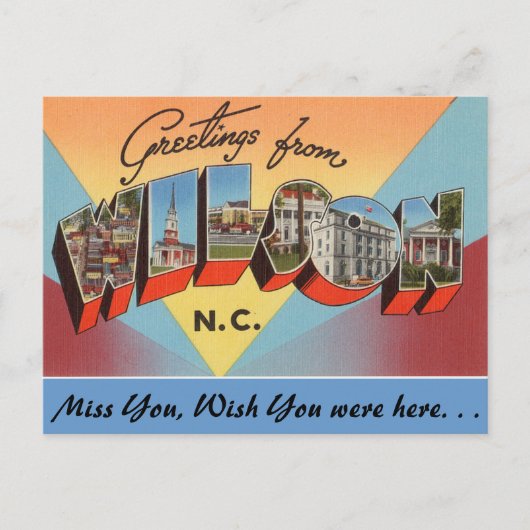 Greetings uit Wilson Briefkaart (Voorkant)