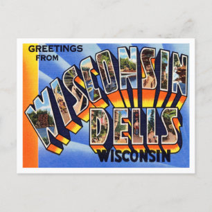 Greetings uit Wisconsin Dells, Wisconsin Travel Briefkaart