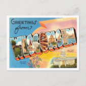 Greetings uit Wisconsin Vintage Travel Briefkaart (Voorkant)