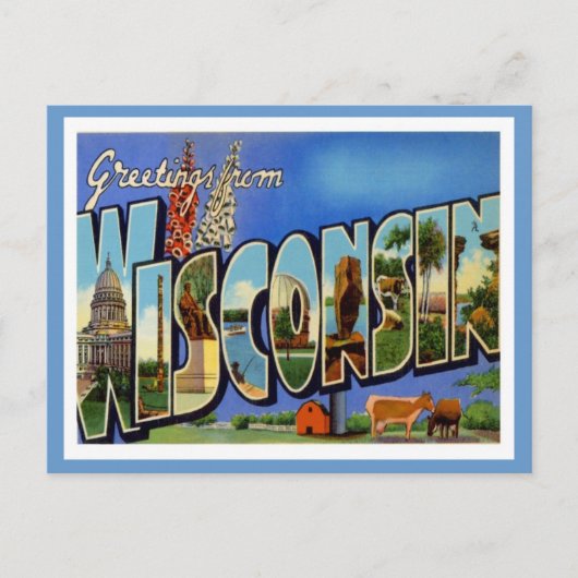 Greetings uit Wisconsin WI USA Briefkaart (Voorkant)