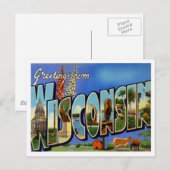 Greetings uit Wisconsin WI USA Briefkaart (Voorkant / Achterkant)