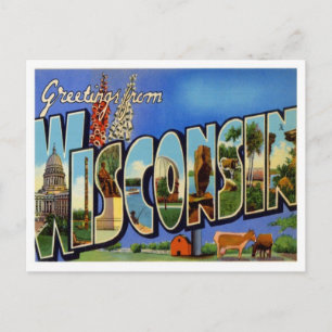Greetings uit Wisconsin WI USA Briefkaart