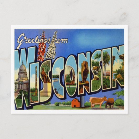 Greetings uit Wisconsin WI USA Briefkaart (Voorkant)