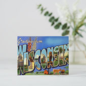 Greetings uit Wisconsin WI USA Briefkaart (Staand voorkant)