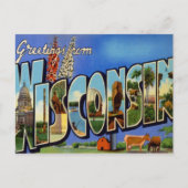 Greetings uit Wisconsin WI USA Briefkaart (Voorkant)