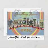 Greetings uit Worcester, Massachusetts Briefkaart (Voorkant / Achterkant)