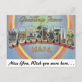 Greetings uit Worcester, Massachusetts Briefkaart