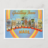 Greetings uit Worcester, Massachusetts Travel Briefkaart (Voorkant)